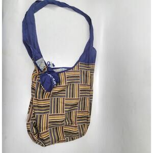 Whole Planet Foundation Reusable Tote Grocery Bag Blue Brown Geo Casual Boho
